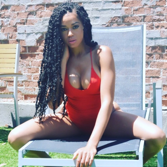 Red One Piece Swimsuit www.sambellaspalace.com - Picture 1 of 4